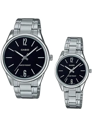 Casio Black Dial stainless steel band Couple Watch MTP/LTP-V005D-1BUDF 