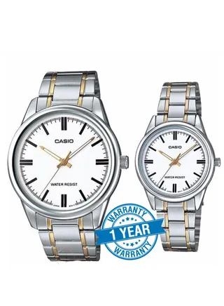 Casio Enticer Series Stainless Steel Couple Watch For Men And Women MTP/LTP-V005SG-7AUDF 
