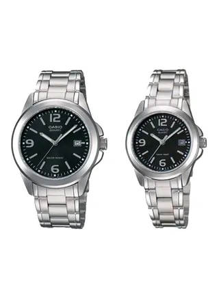 unisex Stainless Steel Analog Watch Set MTP/LTP-1215A-1A 