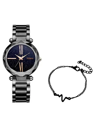 Women's 2-Piece Stainless Steel Analog Watch And Bracelet Set 8227 