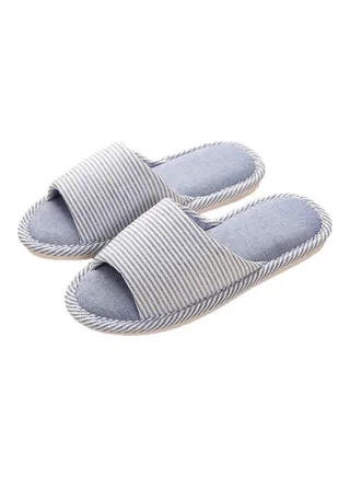 Striped Bedroom Slippers Blue 