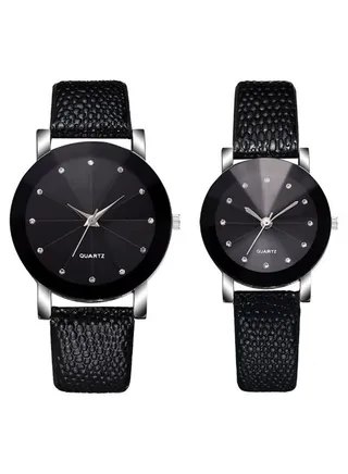2 Pcs Couple's Rhinestone Inlay Fashion Quartz Watch 
