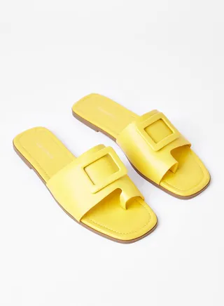 Comfortable Footbed Trendy Flat Sandals Ogre Yellow 
