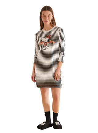 Snoopy striped nightgown 