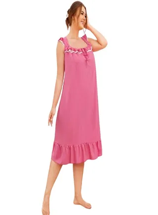 Big size strapless nightgown - pink 