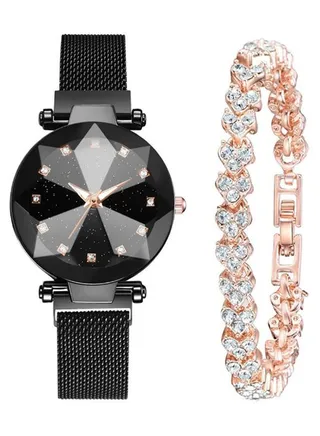 women 2-Piece Stainless Steel Analog Watch And Bracelet Set 8165 