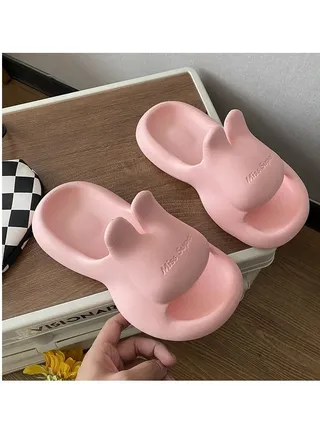 Summer Non-Slip Silent Soft Soled Cute Bunny Slippers 