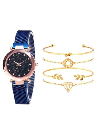women 5-Piece Analog Watch And Bracelet Set 8344 