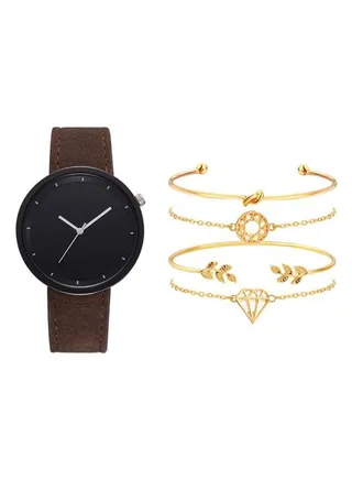 Women's 5-Piece Analog Watch And Bracelet Set 217 