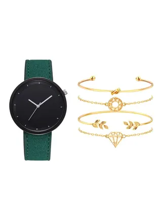 women 5-Piece Analog Watch And Bracelet Set 213 