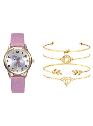 women Analog Watch And Bracelet Set 
