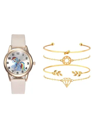Women's Analog Watch And Bracelet Set 