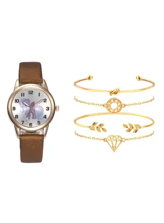 women Analog Watch And Bracelet Set 