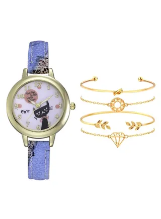 women Analog Watch And Bracelet Set 