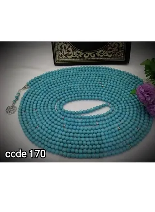 سبحه 1000 حبه من الفيروز الاكليرك بدليه قرانيه وفواصل من النيكل الفضى 