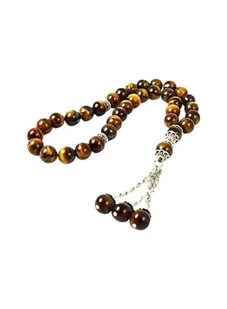 Masbaha Unisex Tiger Eye Gemstone Prayer Beads 