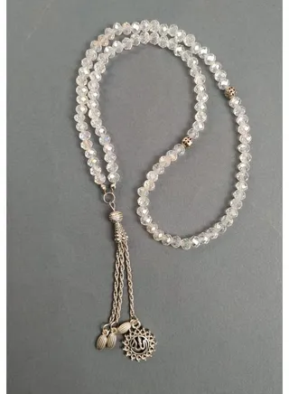 EvancyStore Handmade Crystal Rosary White 