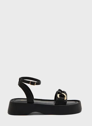 Chunky Chain Slingback Platform Sandals