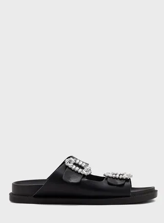 Jewelled Buckle Flat Sandal
