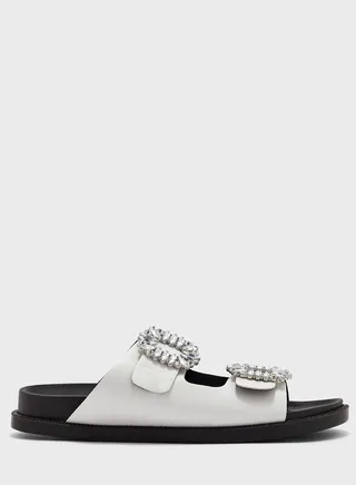 Jewelled Buckle Flat Sandal