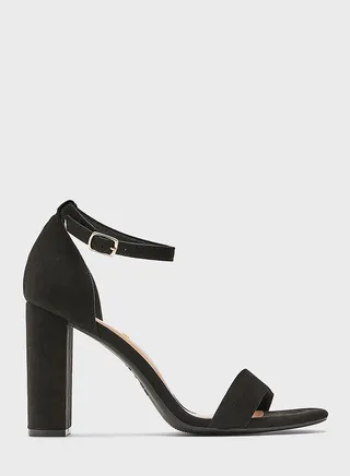 Wide Fit Ankle Strap High-Heel Sandals 