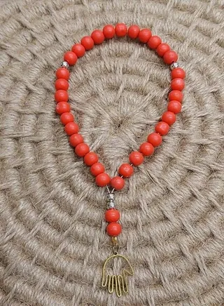 33 Beads and Handmade Metal Spacers Rosary 
