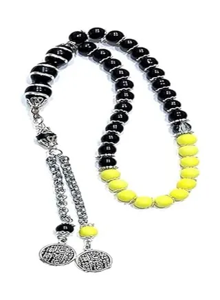 Sterling Silver Text Love Onyx Stretch Alabaster Series Chinese Gold Dividers and Metal Pendant 