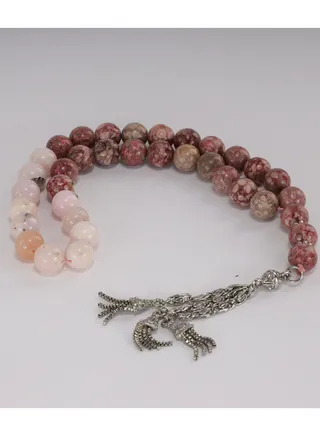 brayer beads Pink Jasper Rosary 33 beads | Mawlana rosaries Store 