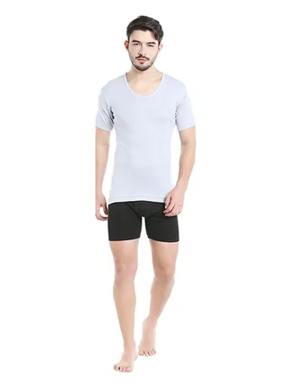 Short Sleeves Undershirt Grey 