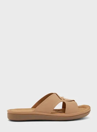 Cross Strappy Low Heel Sandals 