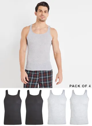 4 Pack Ultimate Casual Vest Assorted Color/Print 