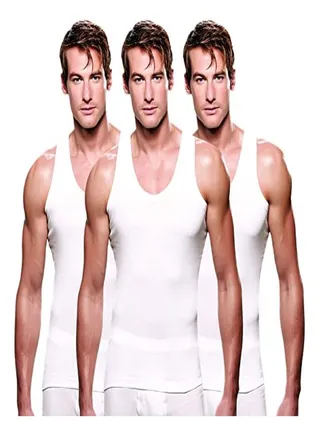 Lux Premium Pack of 3 Vests 1X1 Rib WHITE 