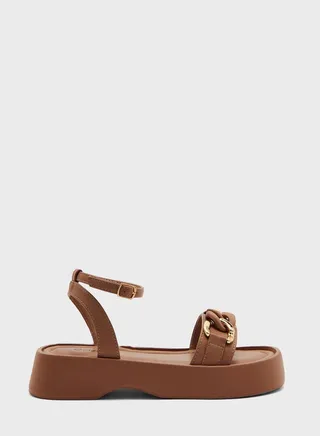Chunky Chain Slingback Platform Sandals