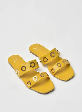 Stylish Elegant Flat Sandals Mustard 
