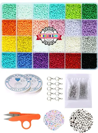 Seed Beads Kit, Colors and Alphabet Letter Beads for Bracelet Jewelry Making 
