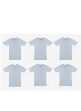 John Gladstone Mens Inner T-Shirt RN White pack of 6 