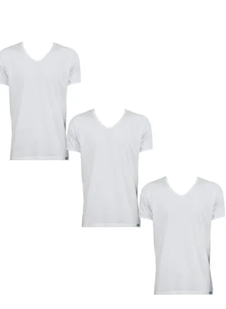 3 - Pieces RAYAN V Neck Undershirt white 