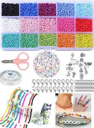 Craft Beads Assorted Kit with Organizer Box for DIY STARTER KIT 