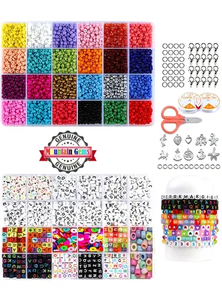 Mega set , Small Craft Beads Assorted Kit with Organizer Box for DIY Bracelets, Jewelry Making 