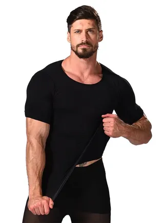 Plain Slimming Undershirt Black (S) 
