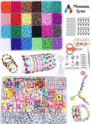 Small Craft Beads Assorted Kit with Organizer Box for DIY 