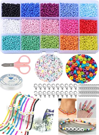 Craft Beads Assorted Kit with Organizer Box for DIY STARTER KIT 