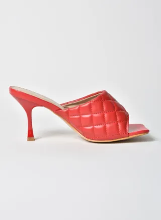 Stylish Heeled Sandals Red 