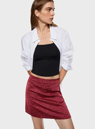 High Waist Printed Skirt