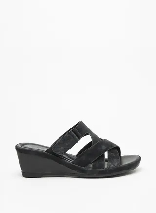 Womens Slip On Sandals with Wedge Heels 
