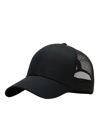 Breathable Net Baseball Cap Black 