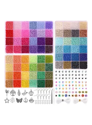 Glass Beads for Jewelry Making 14400pcs 3mm 