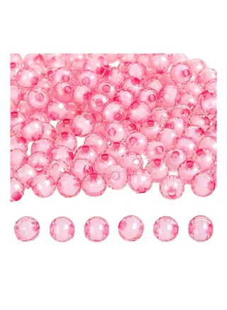 1000pcs 8mm Multifaceted Acrylic Beads for Jewelry Making 