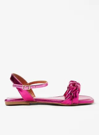 Casual Plain Flat Sandals Pink 