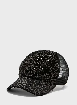 Sequin Detail Trucker Cap